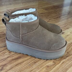 UGG Tan Suede Women's Platform Boots